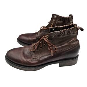 Buttero Moc Desert Boots Mens Size 8 EU 41 Brown Leather Boots Lace Up